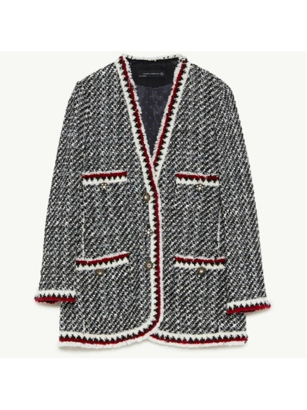 ZARA Woman Tweed Knit Blazer Jacket – Size S